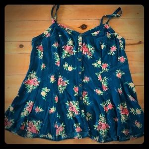 Floral Button Up Tank Top